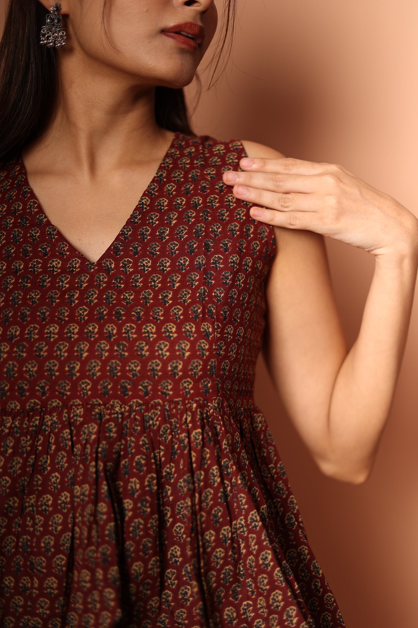 Peplum Top in Brown
