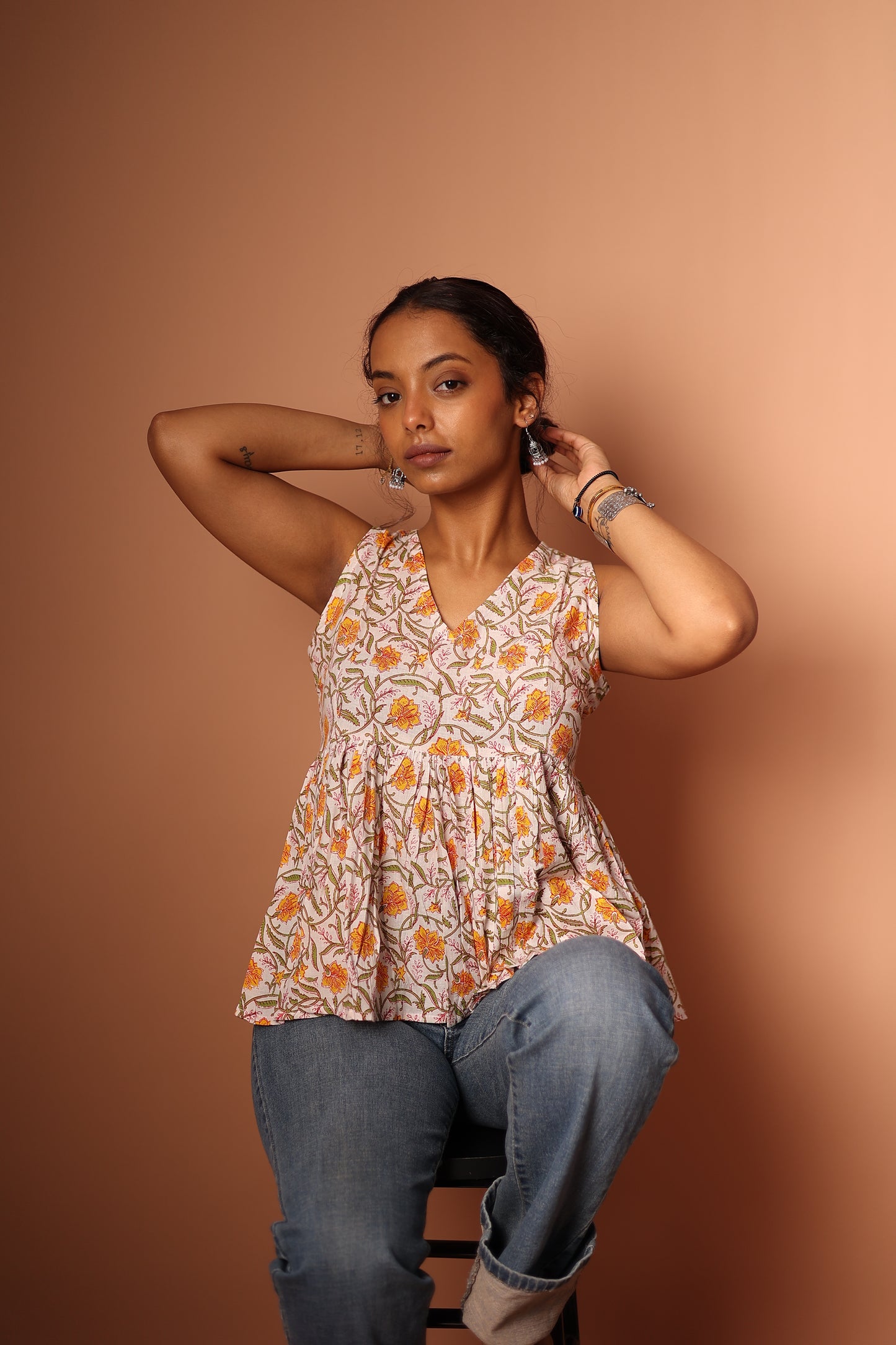 Peplum Top in White