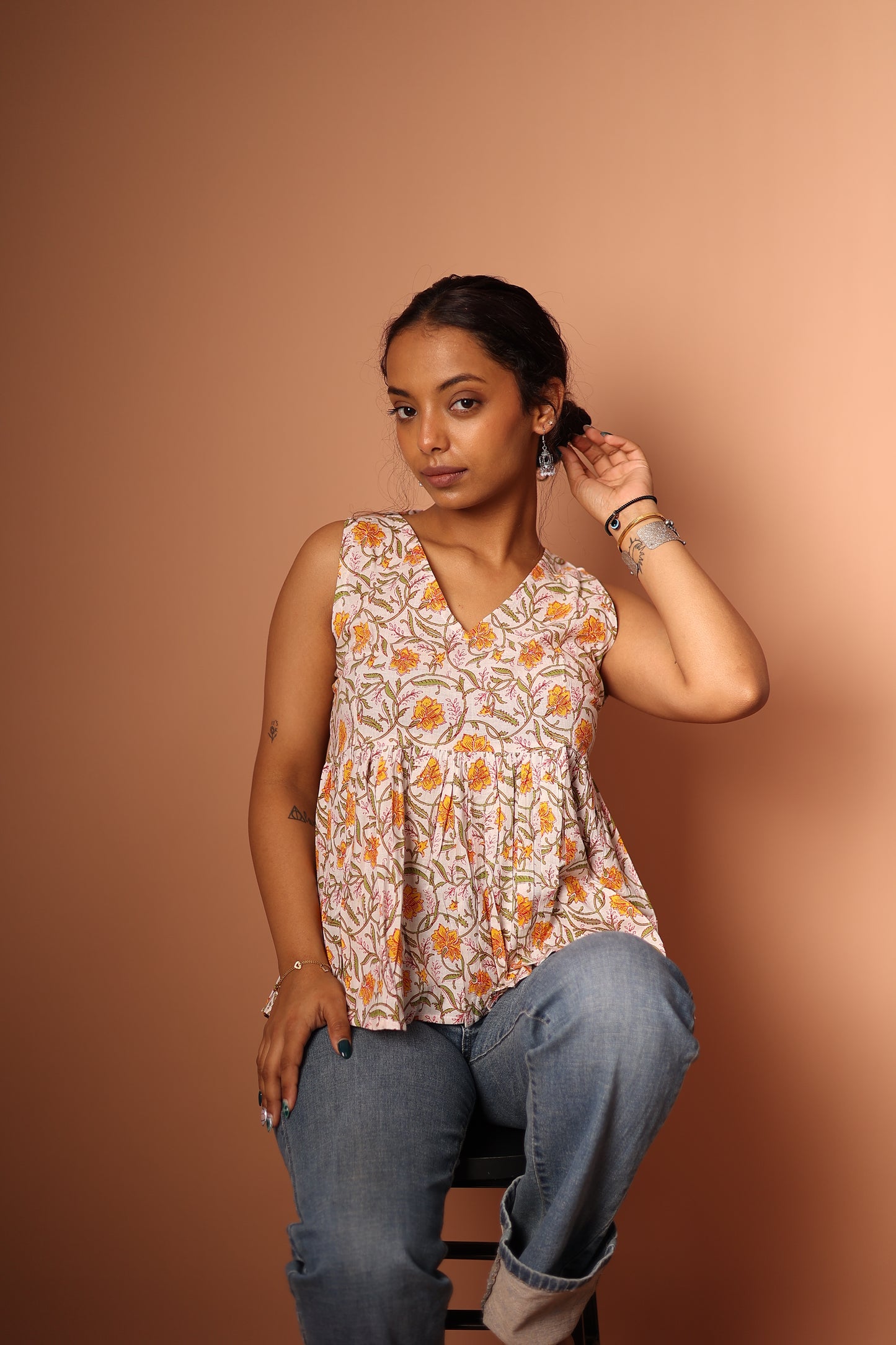 Peplum Top in White