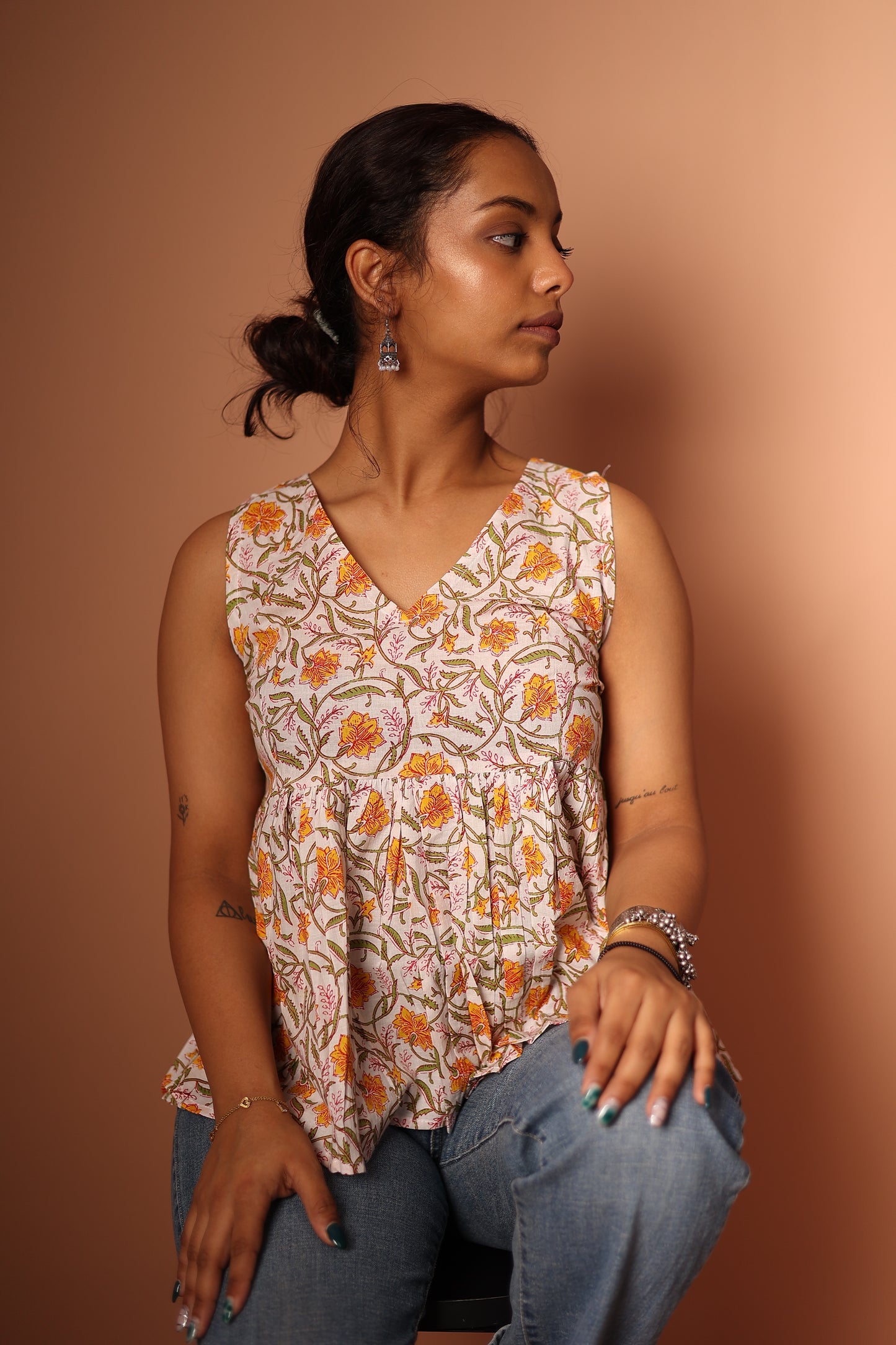 Peplum Top in White