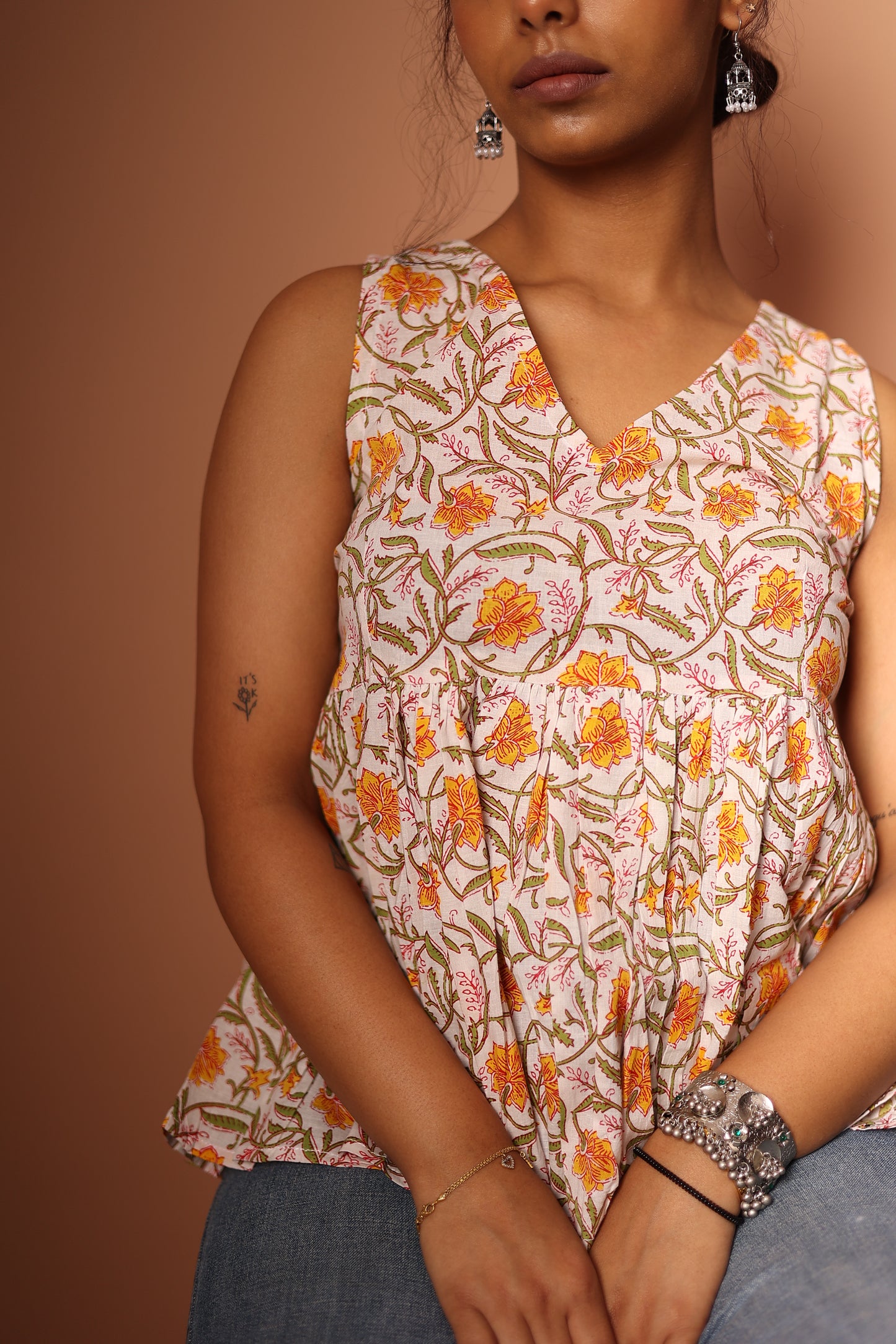 Peplum Top in White