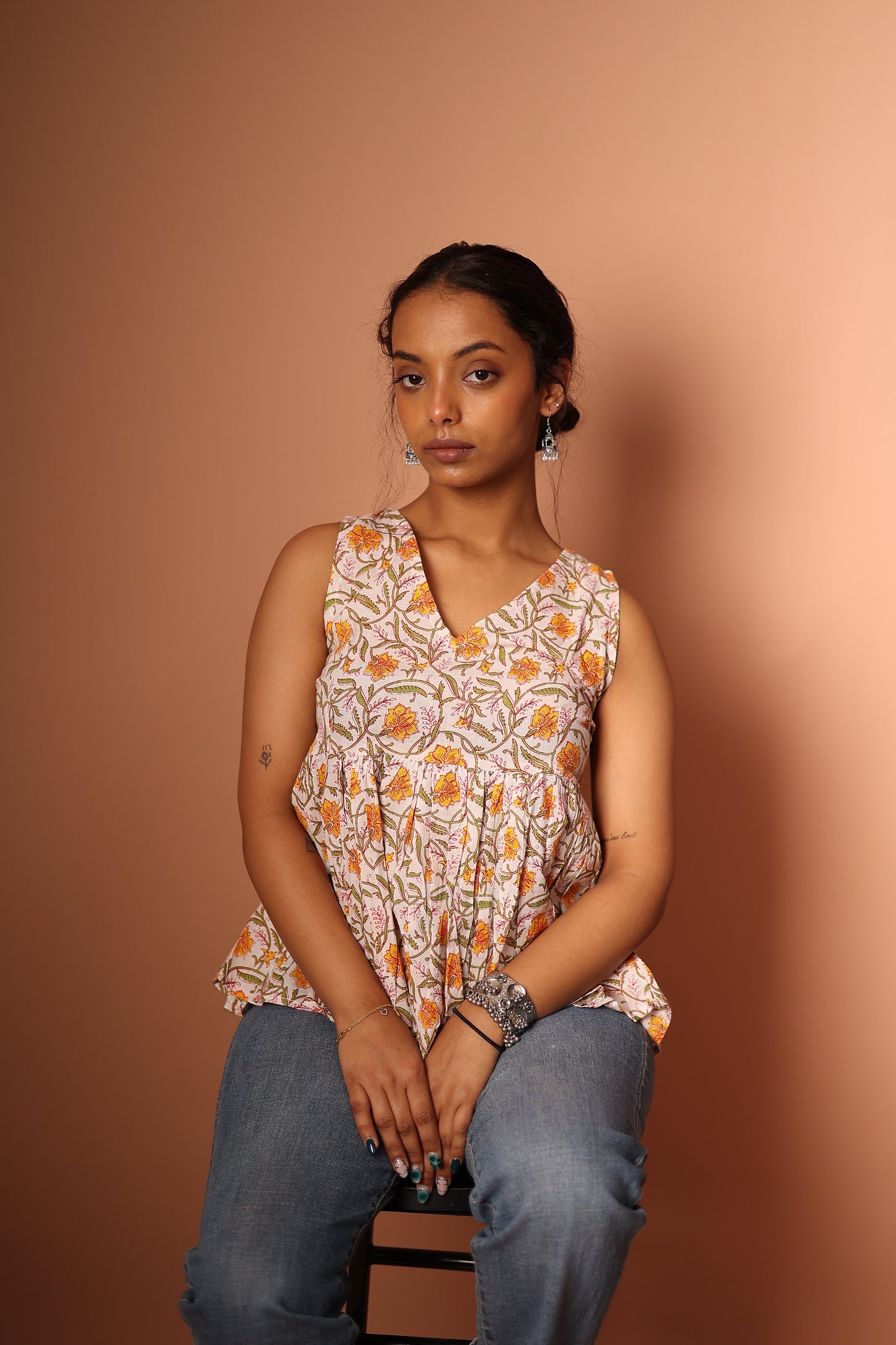 Peplum Top in White