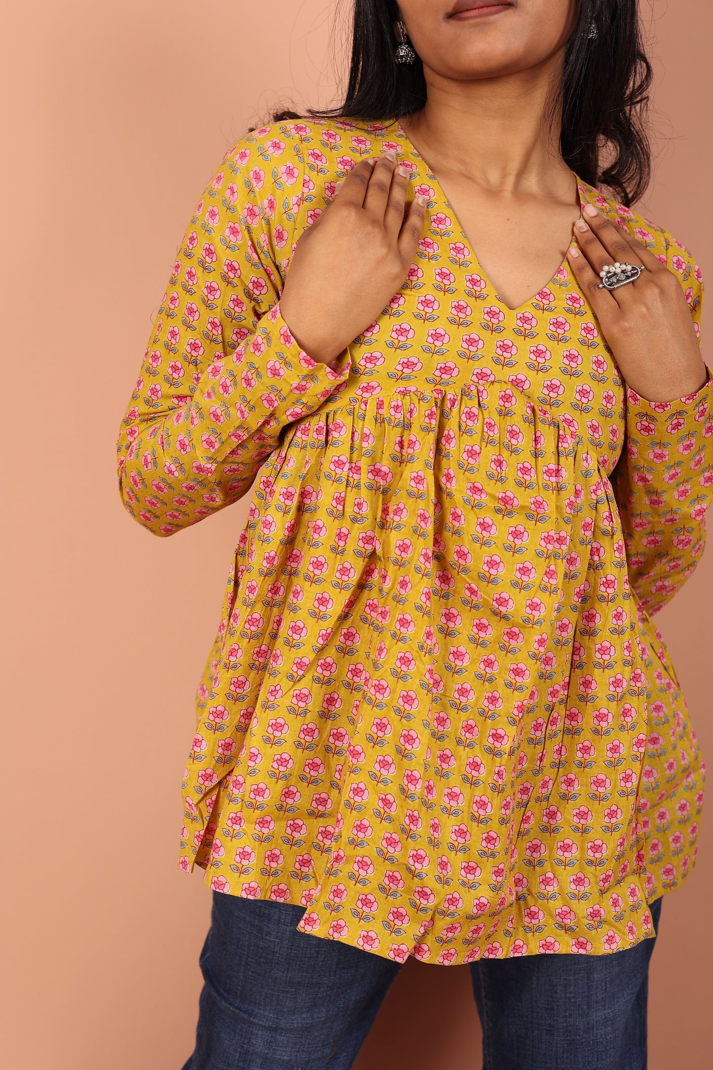 Peplum Top in Mustard