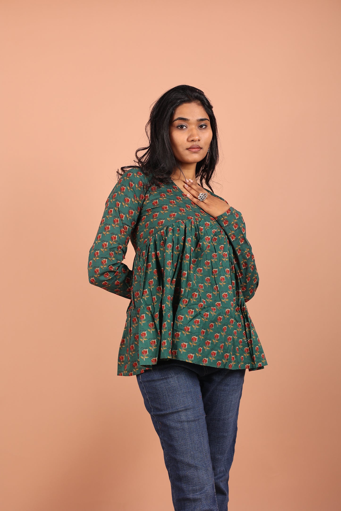 Peplum Top in Green