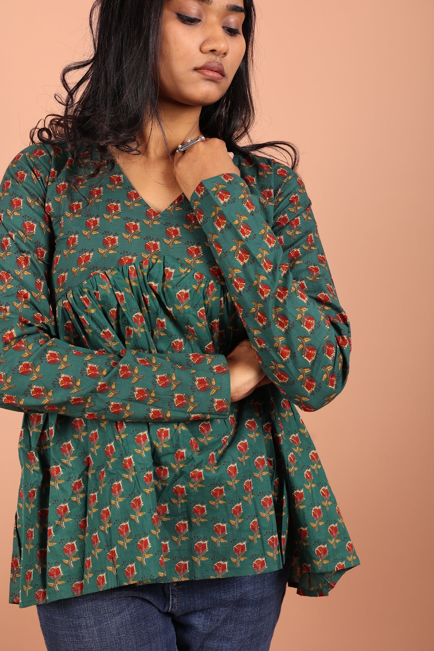 Peplum Top in Green
