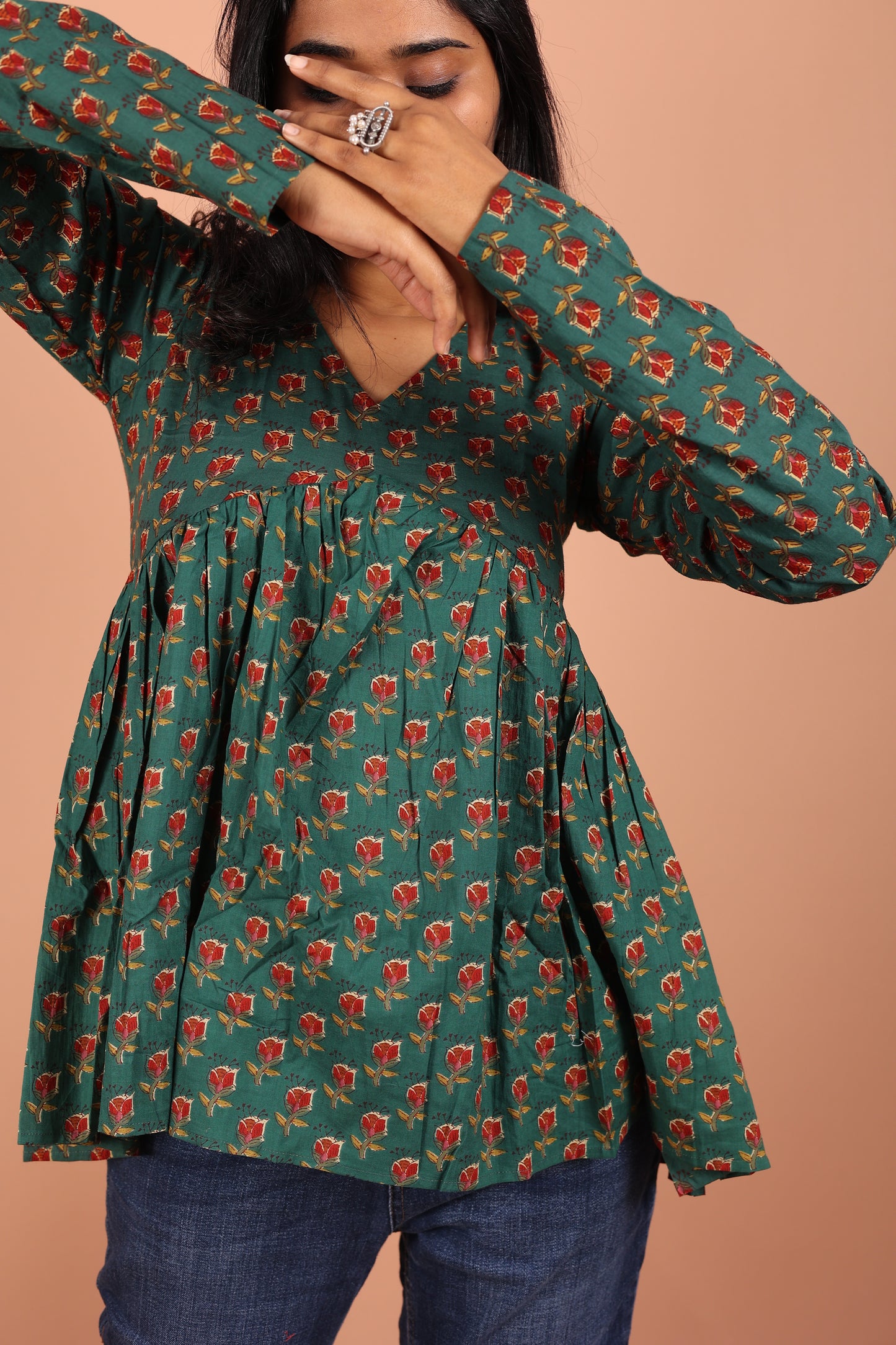 Peplum Top in Green