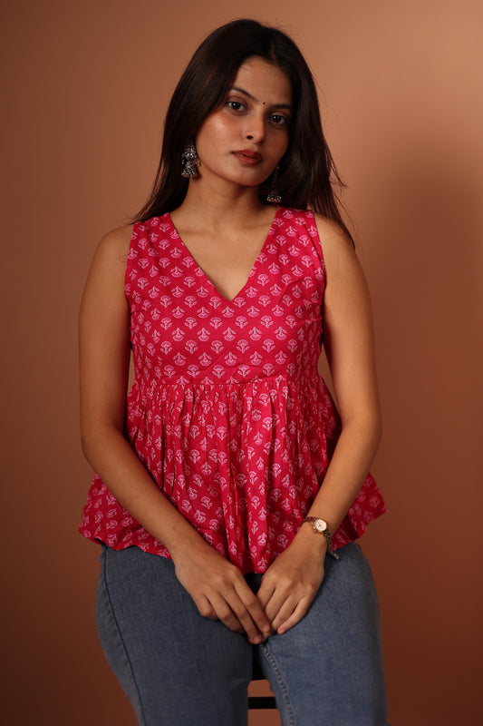 Peplum Top in Pink