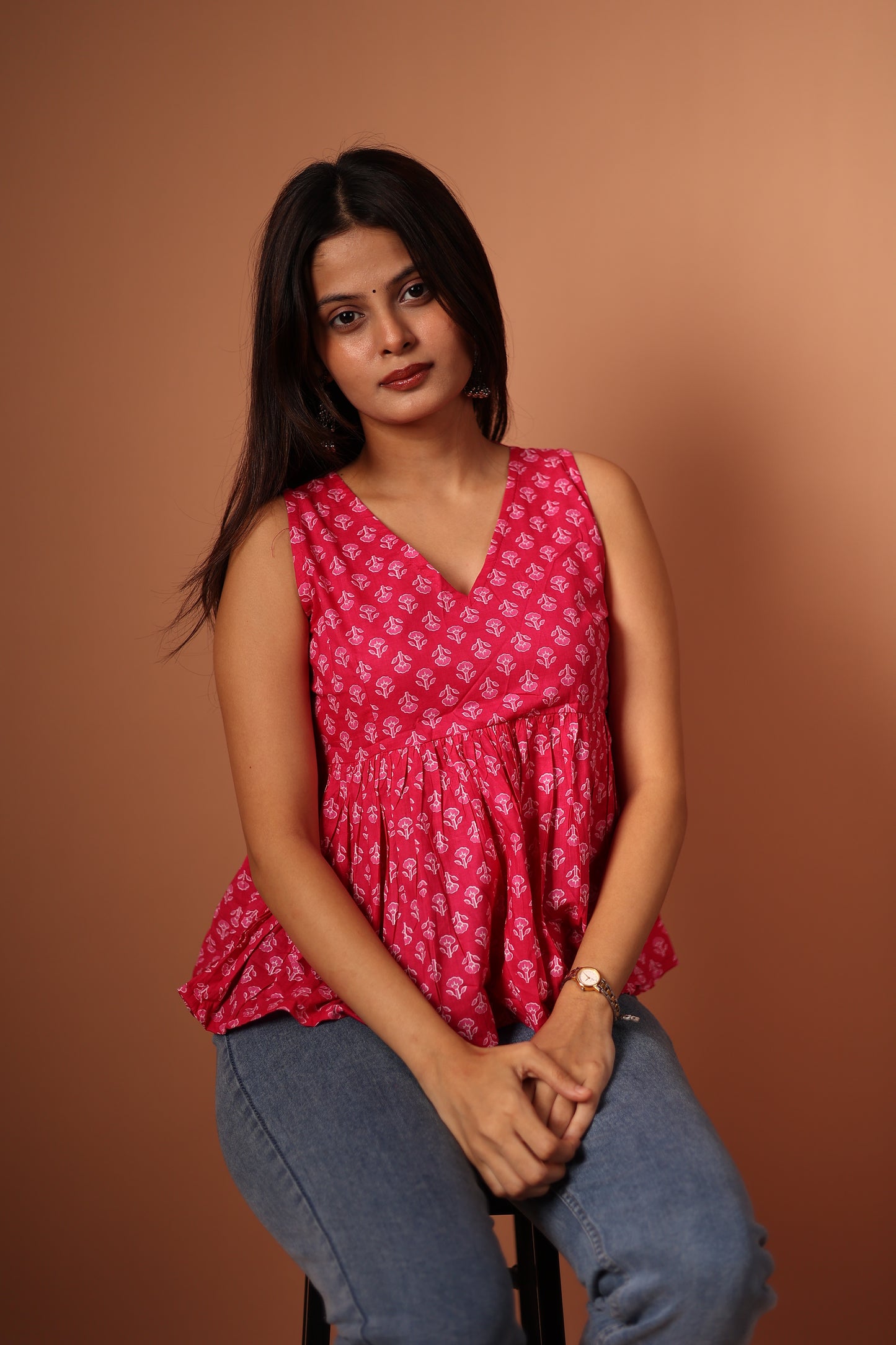 Peplum Top in Pink