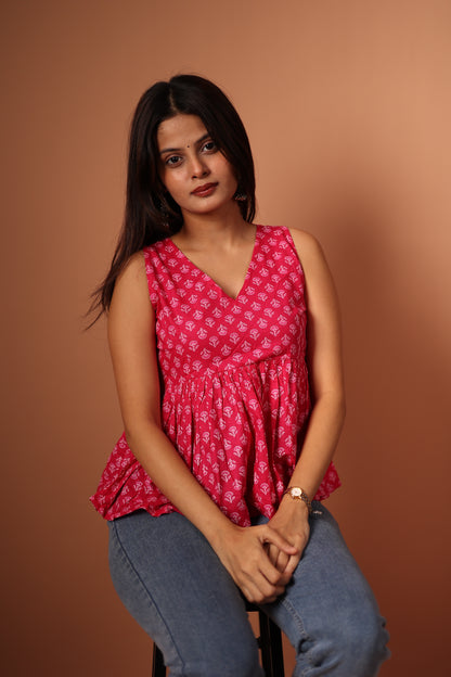 Peplum Top in Pink