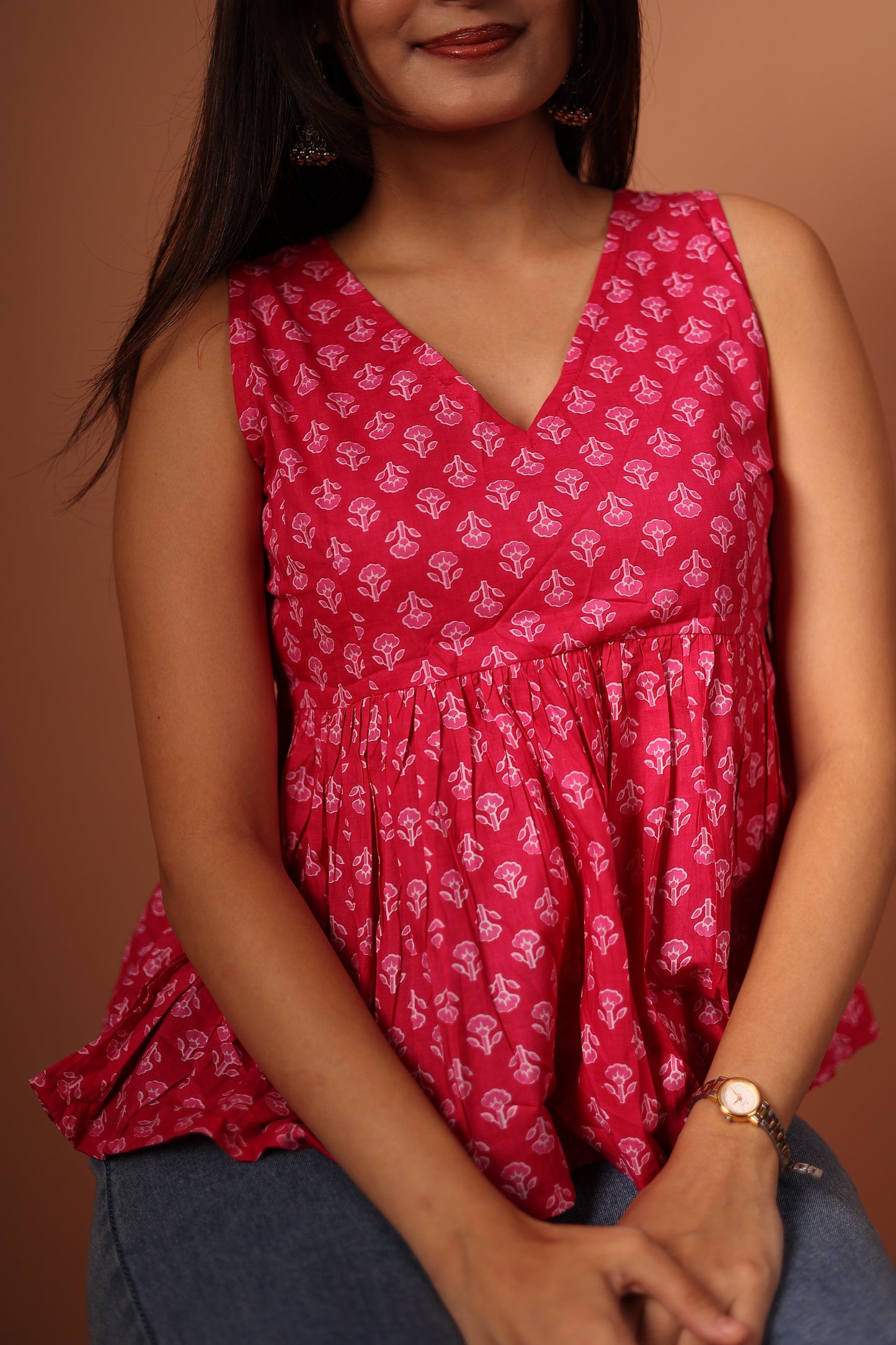Peplum Top in Pink