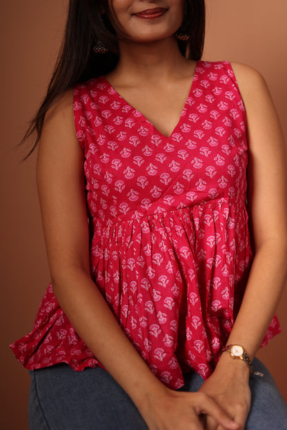 Peplum Top in Pink