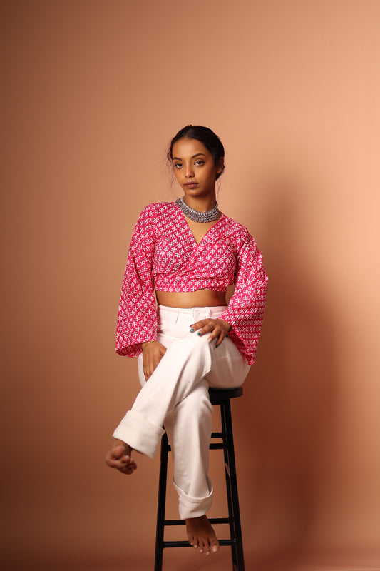Wrap Top in Pink