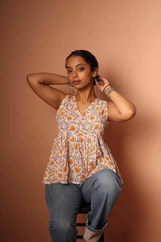 Peplum Top in White
