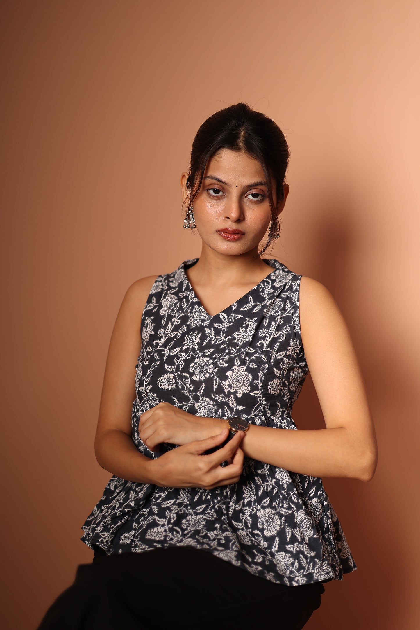 Peplum Top in Grey
