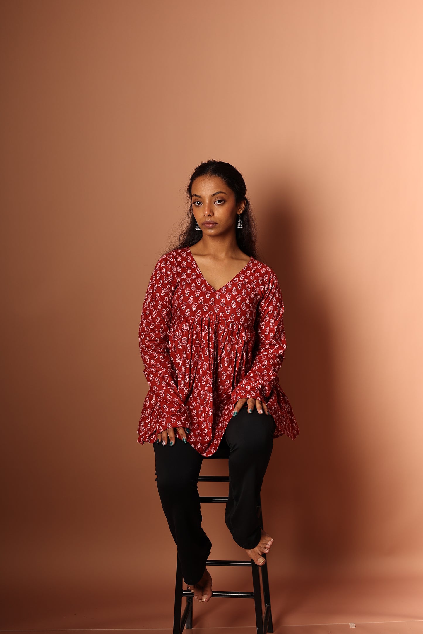 Peplum Top in Red