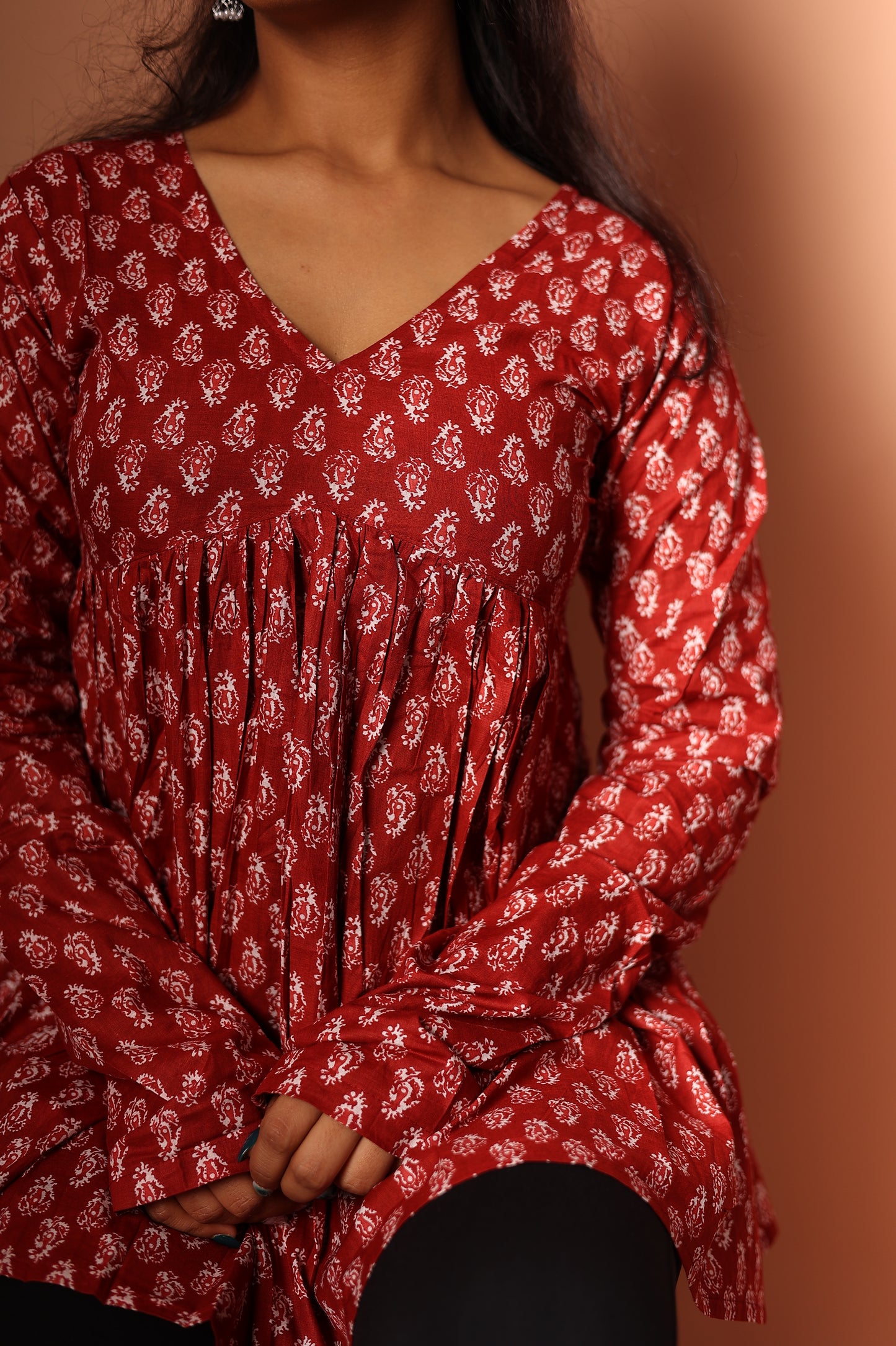 Peplum Top in Red