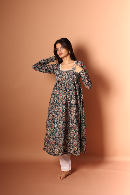 Blue Anarkali Kurta Set