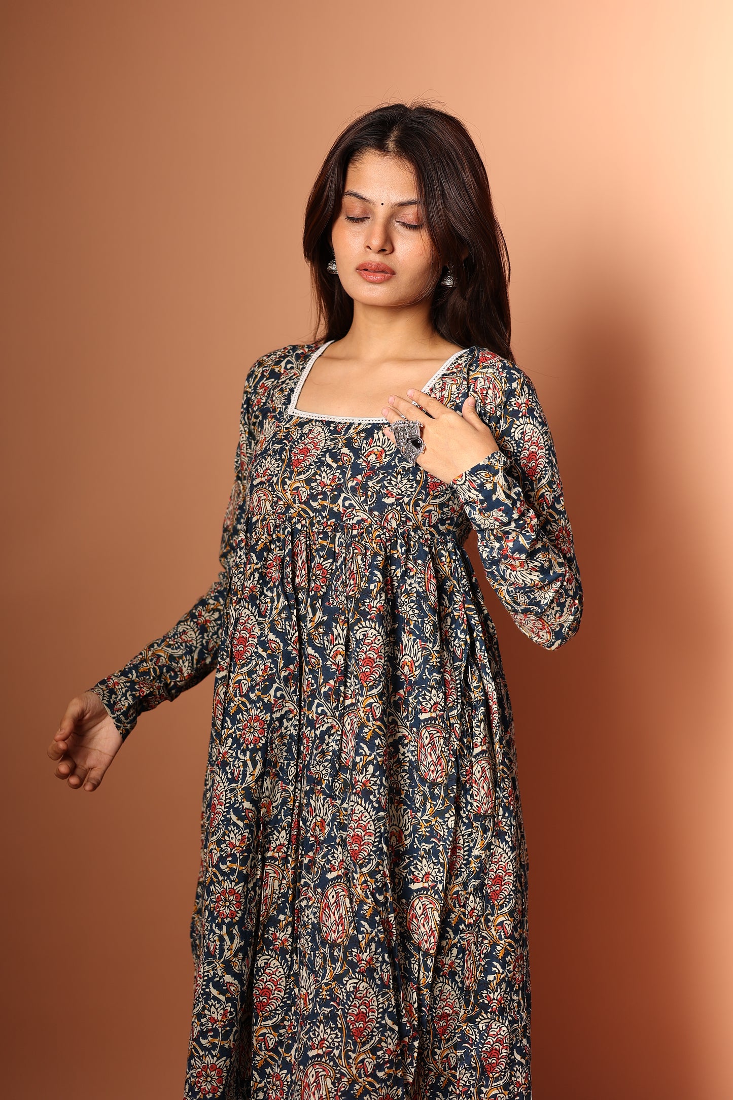 Blue Anarkali Kurta Set