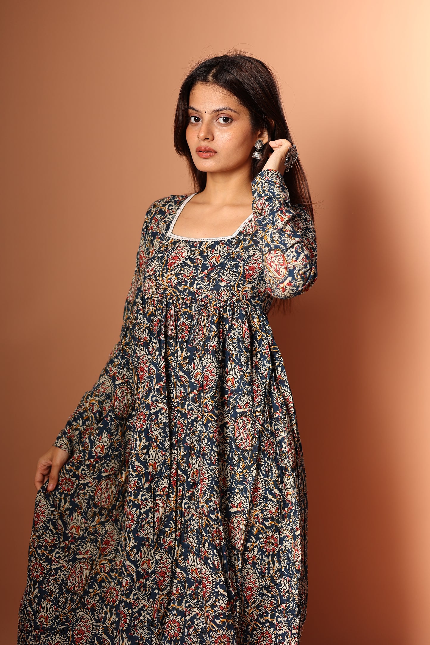 Blue Anarkali Kurta Set