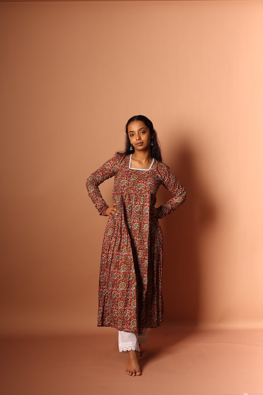Red Anarkali Kurta Set