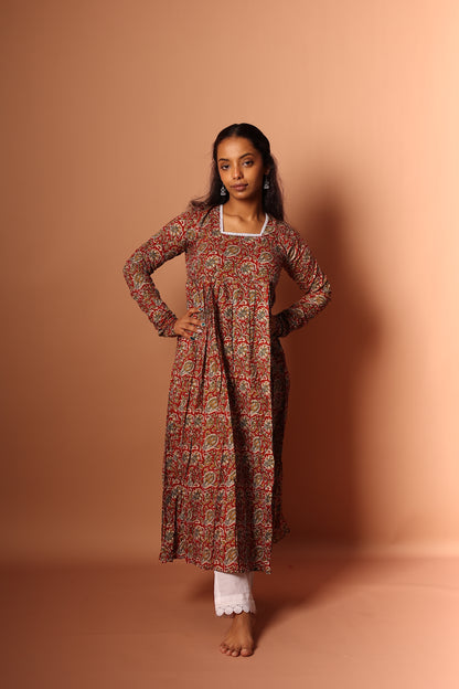 Red Anarkali Kurta Set