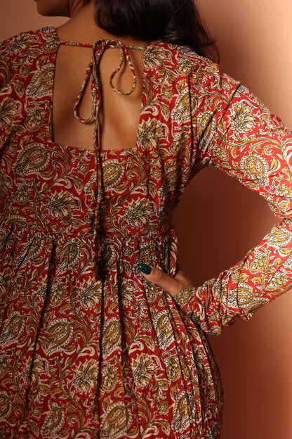 Red Anarkali Kurta Set