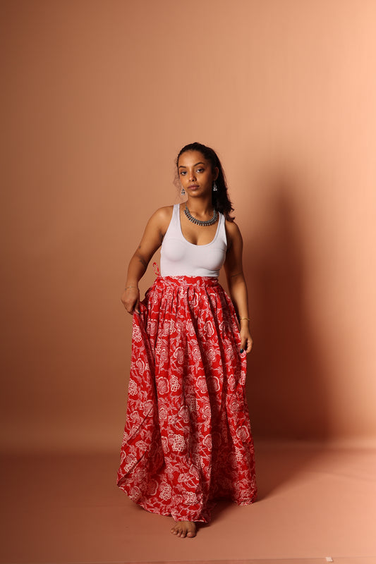Maxi Skirt in Red