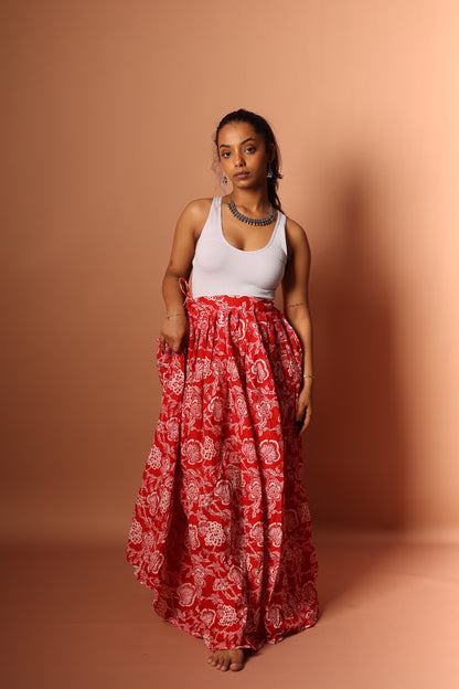 Maxi Skirt in Red