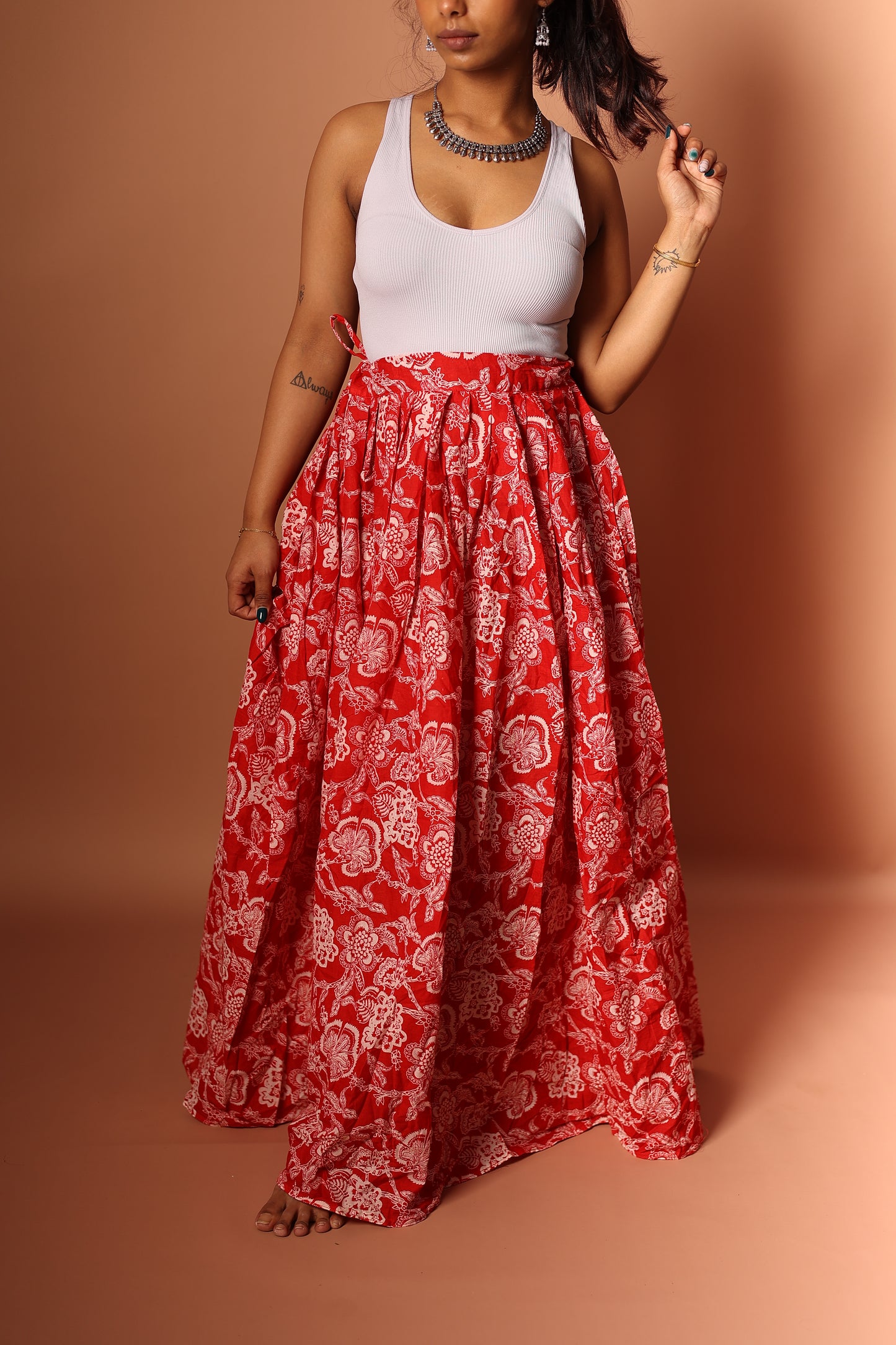 Maxi Skirt in Red