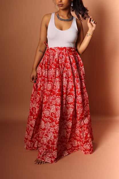 Maxi Skirt in Red