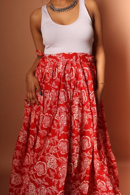 Maxi Skirt in Red