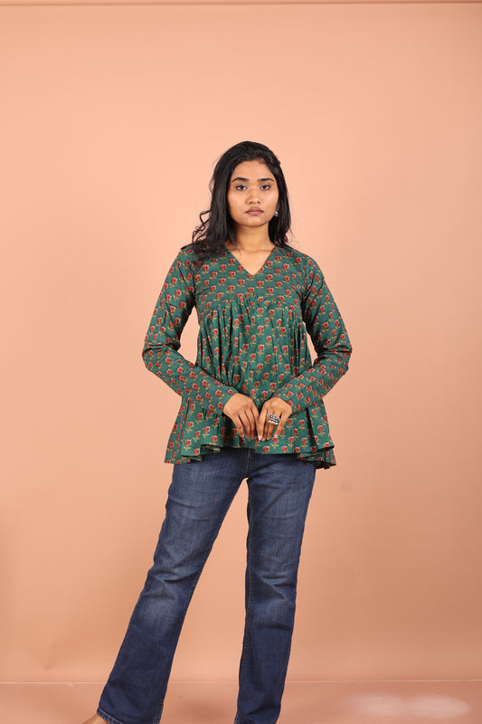 Peplum Top in Green